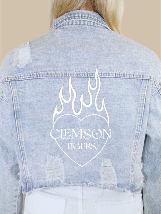 Jackets & Blazers - Clemson Light Wash Denim Jacket, Brand New with tags